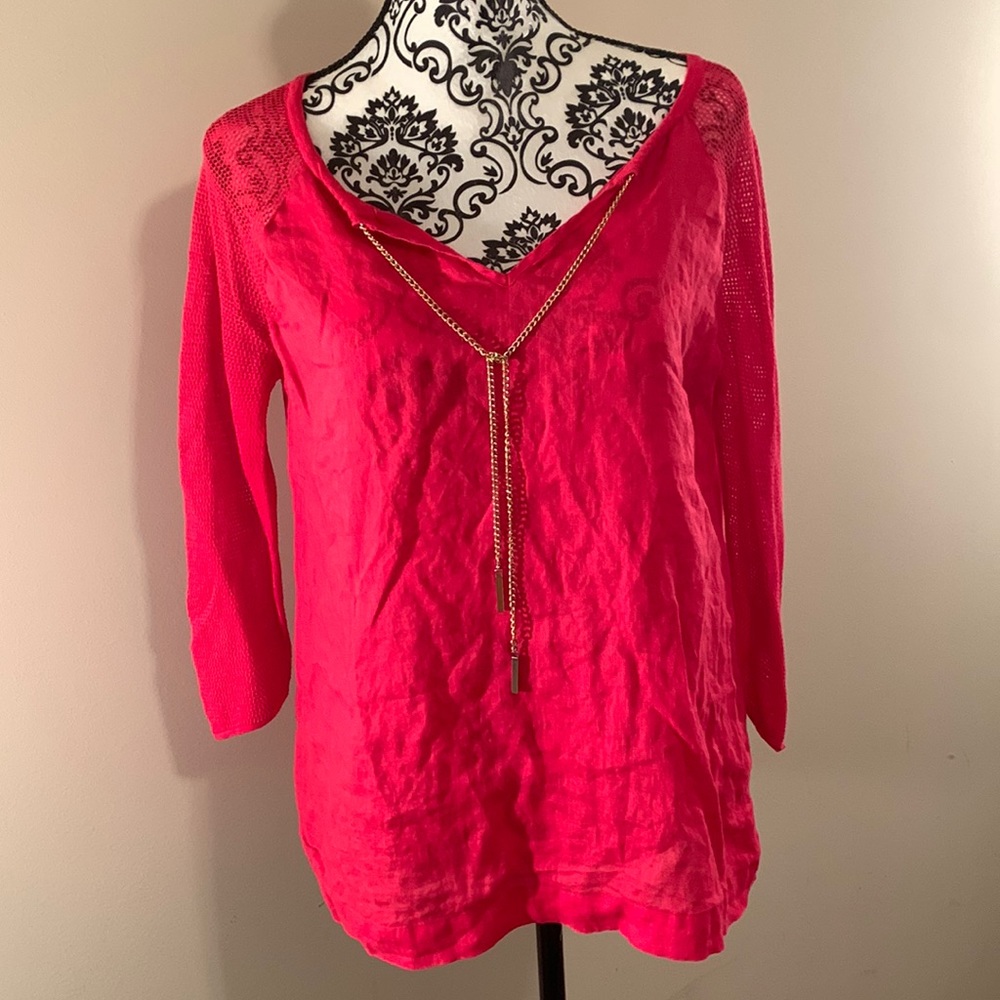 August Silk Linen Top - Size L